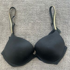 Victoria’s Secret Very Sexy Push-Up Bra Black with Gold Straps 34D